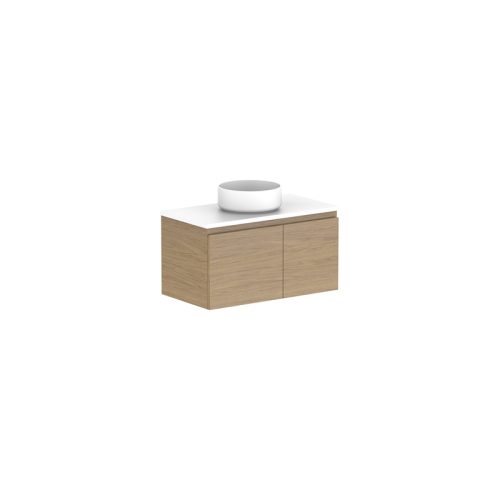 ADP Glacier Pro Ensuite Door & Drawer Slim Wall Hung Vanity with Caesarstone Mineral Top