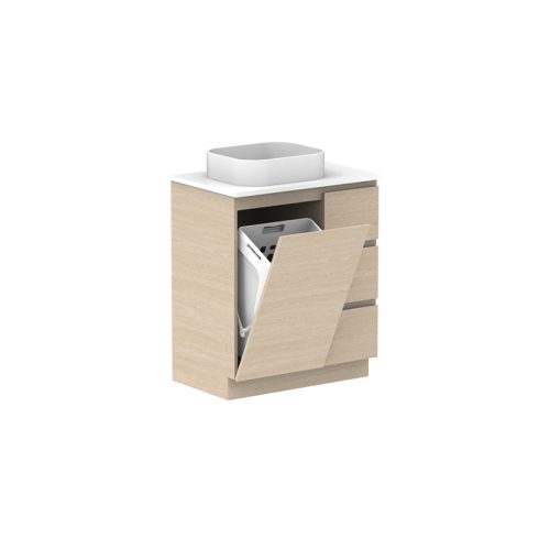 ADP Glacier Pro Hamper Trio Vanity With Durasein Solid Surface