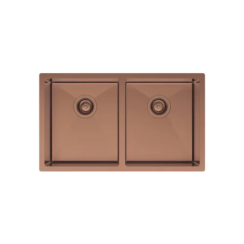 Fienza Hana 27L / 27L Double Kitchen Sink PVD Brushed Copper