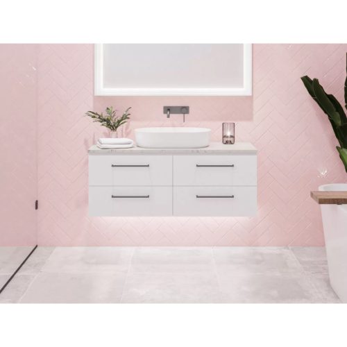 Timberline Ashton Wall Hung Vanity With SilkSurface Top Above Counter Basin