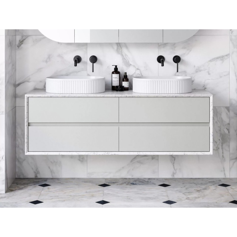 Timberline Embrace Wall Hung Vanity with SilkSurface Top & Above Basin
