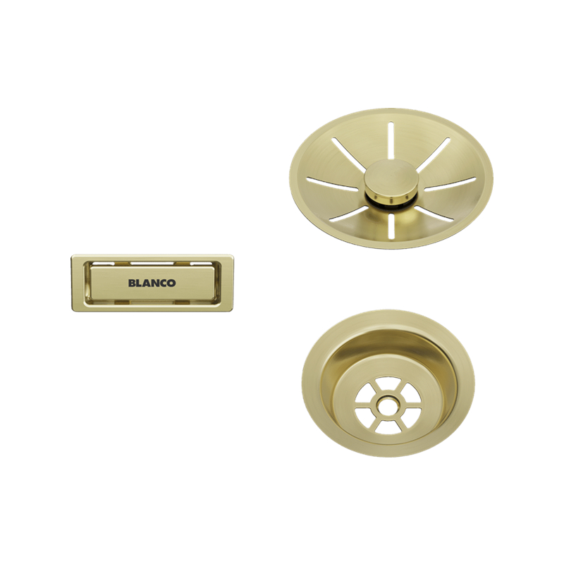 Blanco Waste And Overflow Set - Single Bowl - Satin Gold