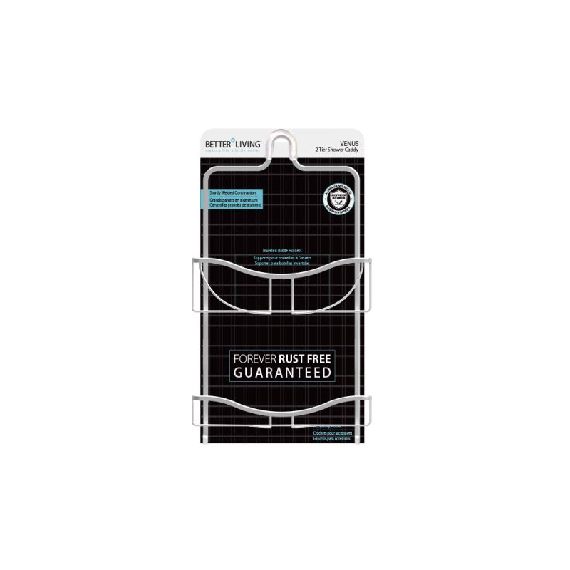 Better Living Venus 2 Tier Hanging Shower Caddy - Aluminium Grey
