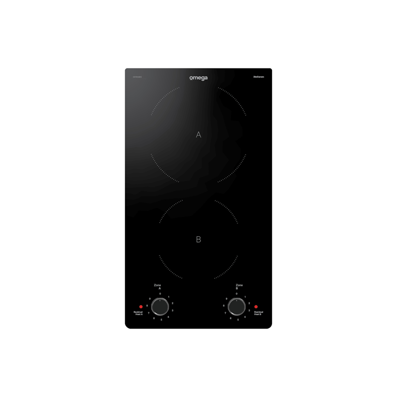 Omega OCC302KCOM 30cm Ceramic Cooktop With Knob Controls