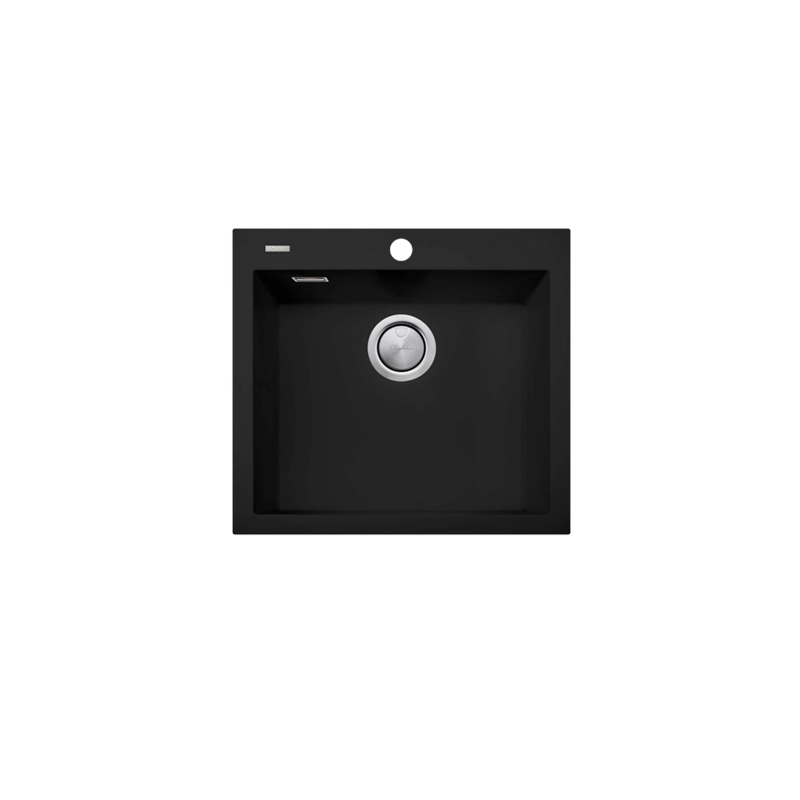 Oliveri Santorini Black Large Bowl Topmount Sink With Overflow