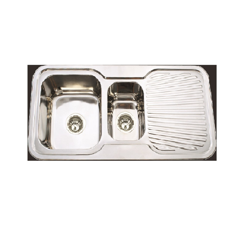 BUK 1 and 1/4 Right Bowl Sink With One Tap hole Chrome
