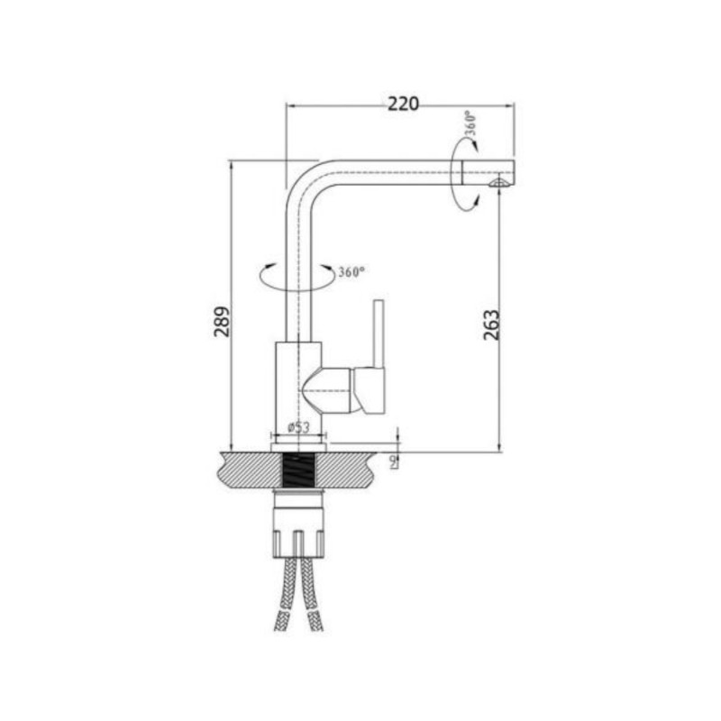 BUK Angle Kitchen Mixer Specs