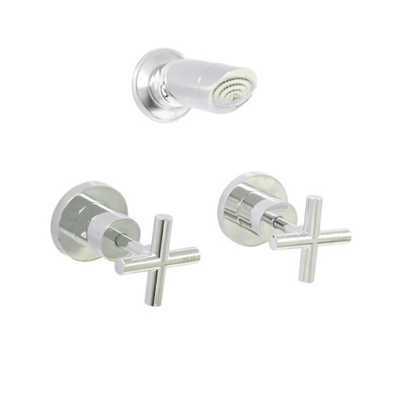 BUK Cross Handle Shower Set Chrome