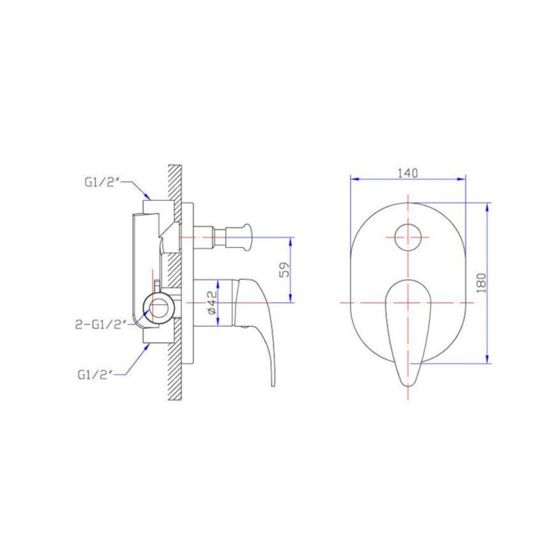 BUK Divertor Shower Mixer 40mm Specs