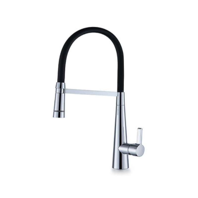 BUK Gooseneck Kitchen Mixer with LED Specs Chrome/Black
