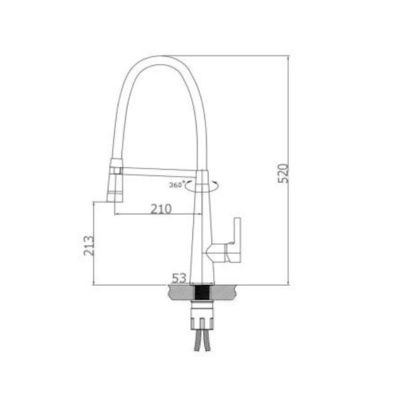 BUK Gooseneck Kitchen Mixer with LED Specs