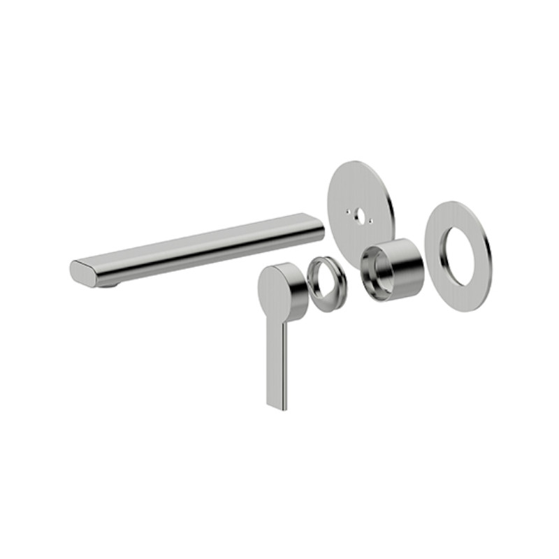 BUK Iris Bath/Basin Mixer With Spout Trim Kit Brushed Nickel