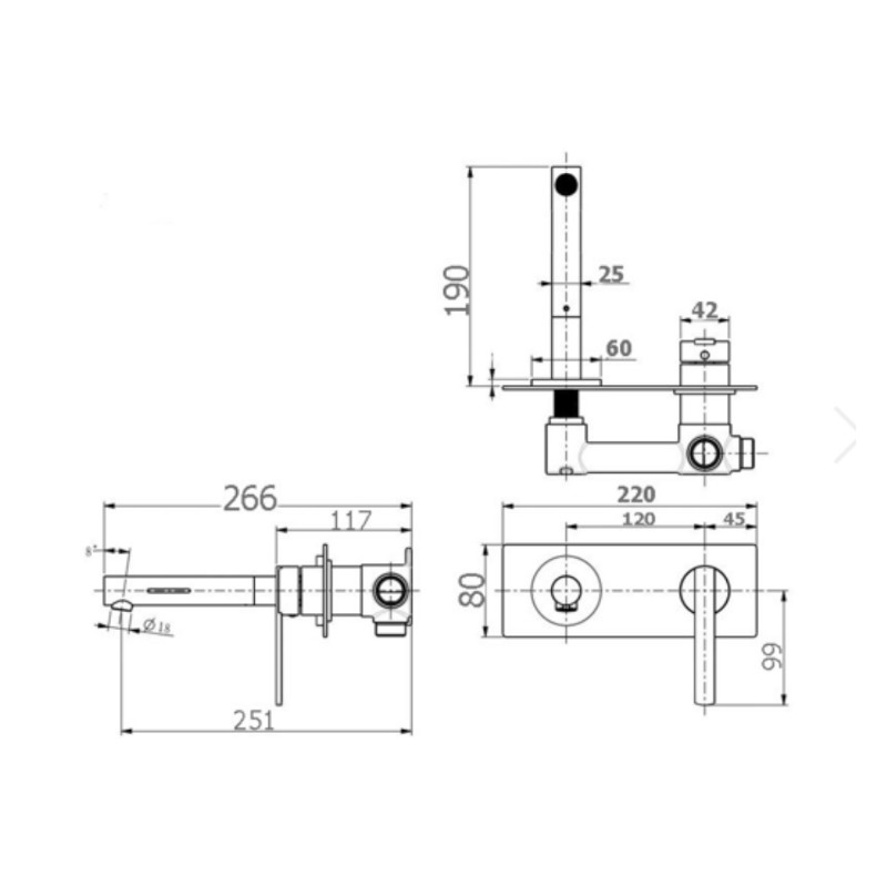 BUK Litcht Bath/Basin Mixer with LED Specs