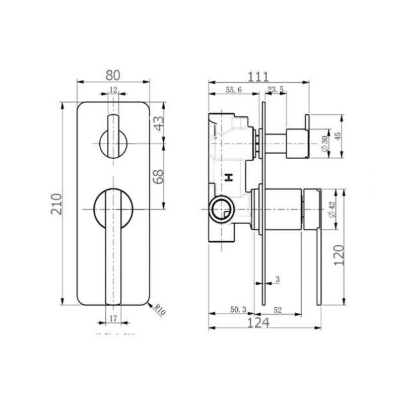 BUK Litcht Divertor Shower Mixer Specs