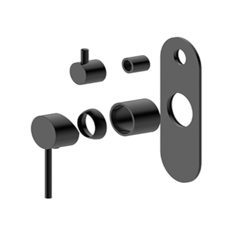 BUK Morgan Rund Shower Divertor Mixer Trim Kit Matte Black
