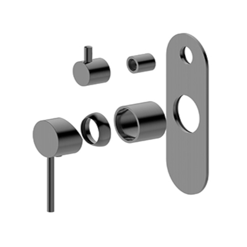 BUK Morgan Rund Shower Divertor Mixer Trim Kit Brushed Gun Metal