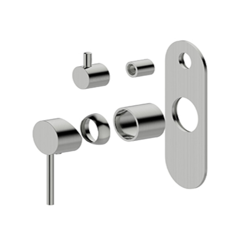 BUK Morgan Rund Shower Divertor Mixer Trim Kit Brushed Nickel