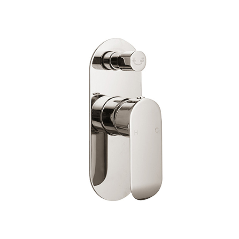 BUK Oval Curve Divertor Shower Mixer Brushed Nickel