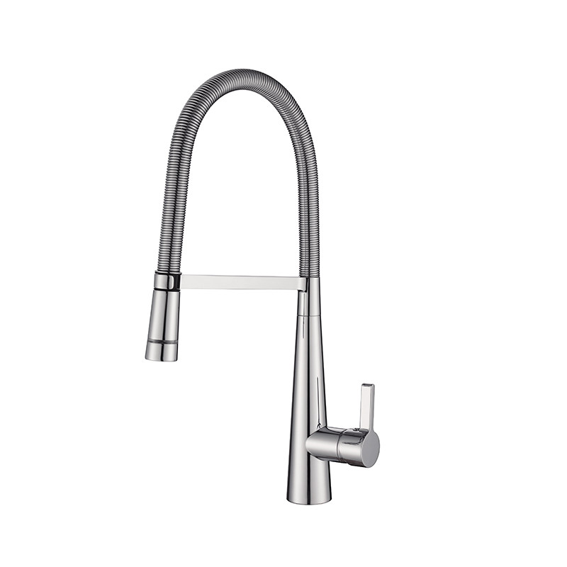 BUK Pull-Out Gooseneck Kitchen Mixer with LED Chrome