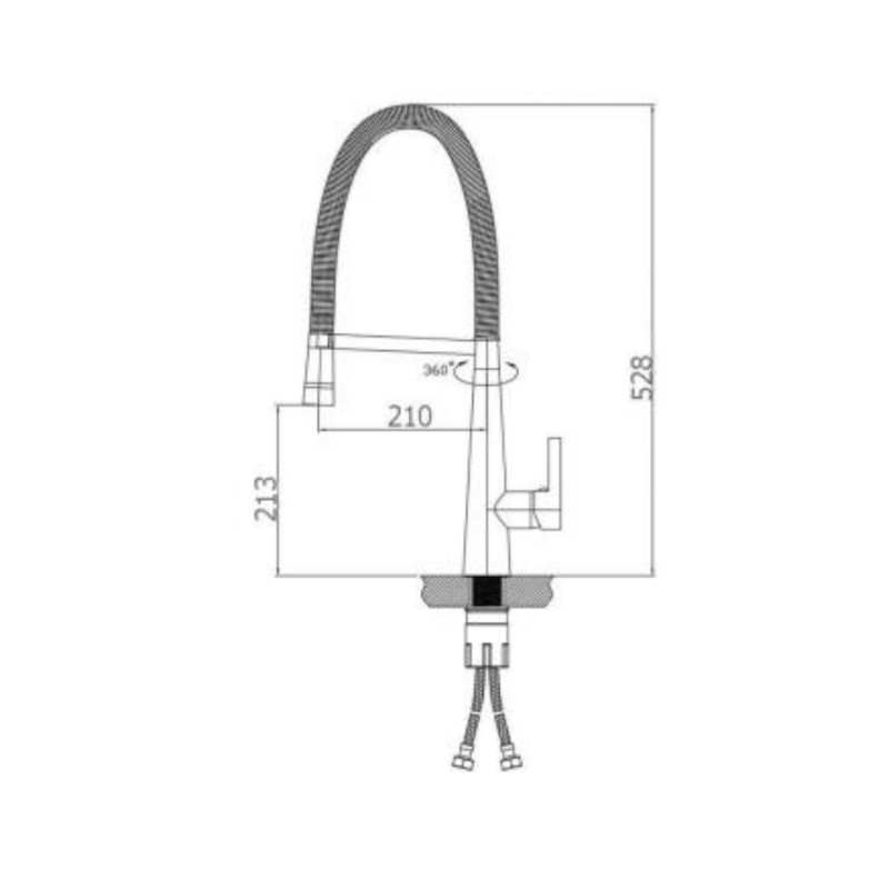 BUK Pull-Out Gooseneck Kitchen Mixer with LED Specs