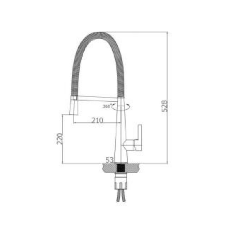 BUK Pull-Out Gooseneck Kitchen Mixer Specs
