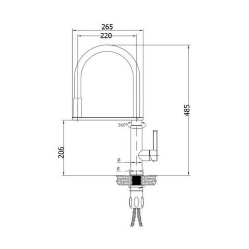 BUK Pull-Out Kitchen Mixer Specs