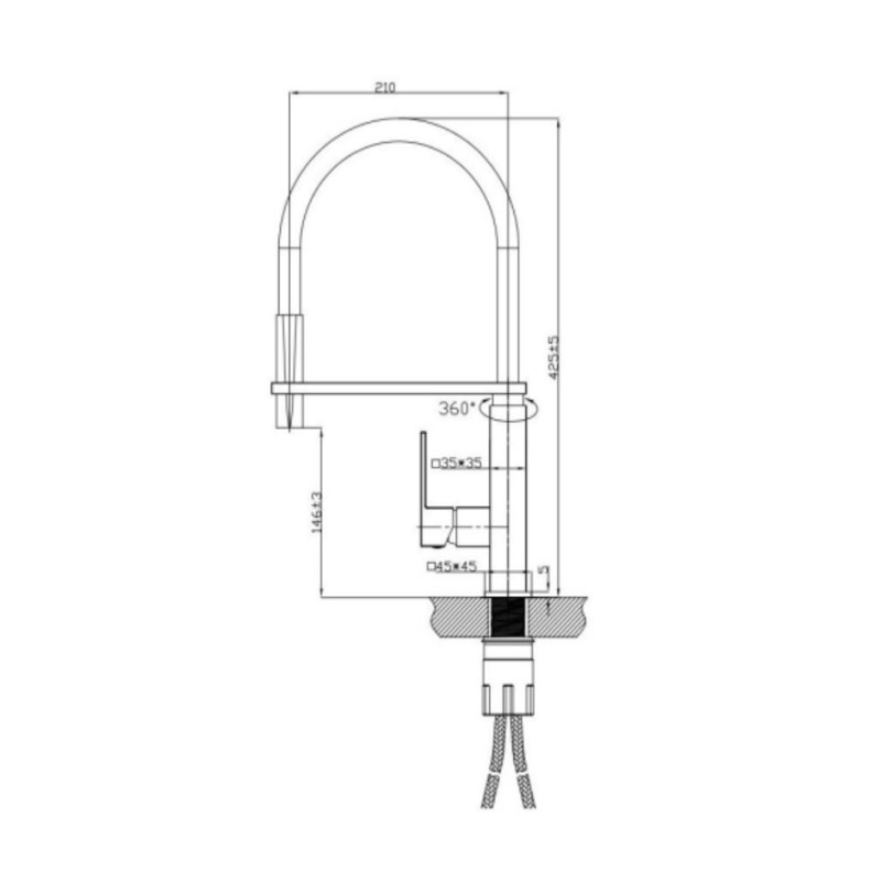 BUK Pull-Out Kitchen Mixer Specs