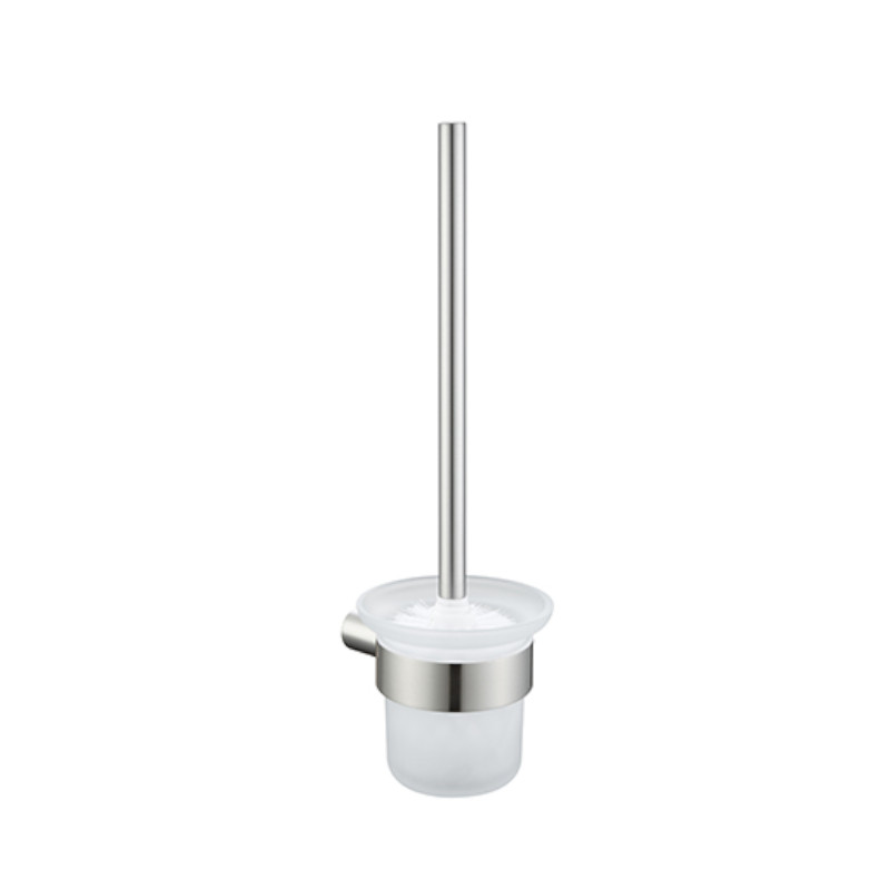 vBUK SS Rund Toilet Brush Holder Brushed Nickel