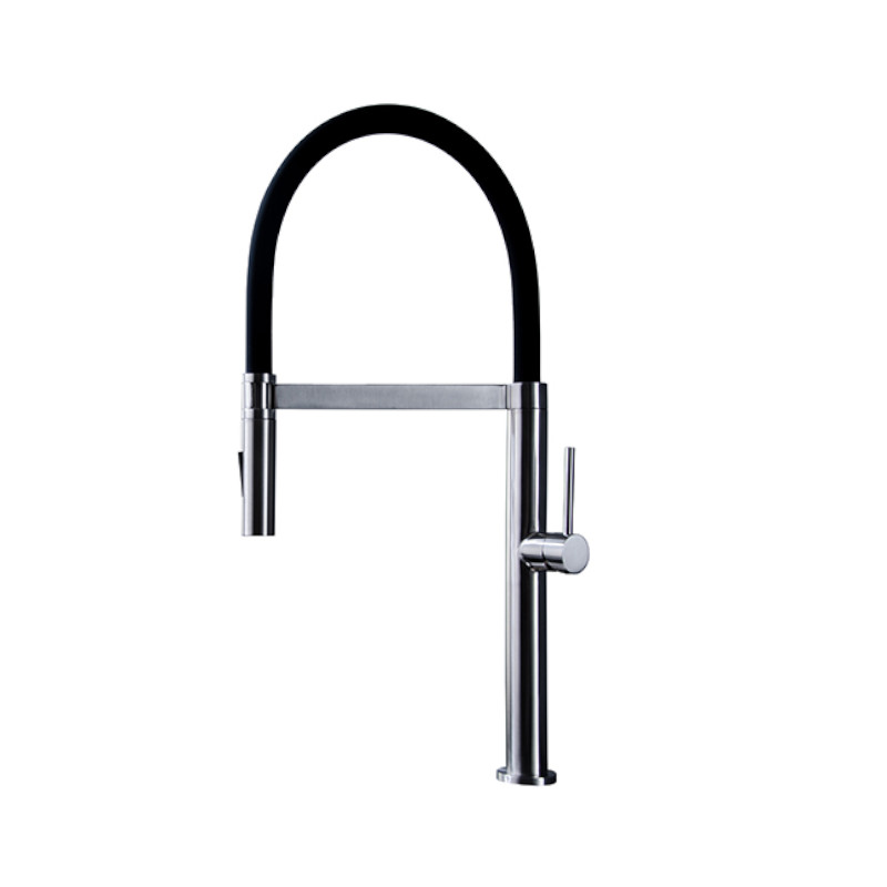 BUK Stainless Steel Pull-Out Gooseneck Kitchen Mixer Chrome/Black