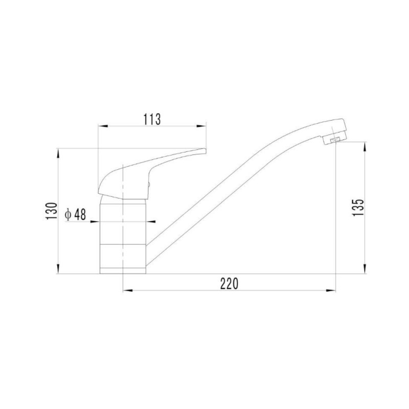 BUK Swivel Basin Sink Mixer 40mm Specs