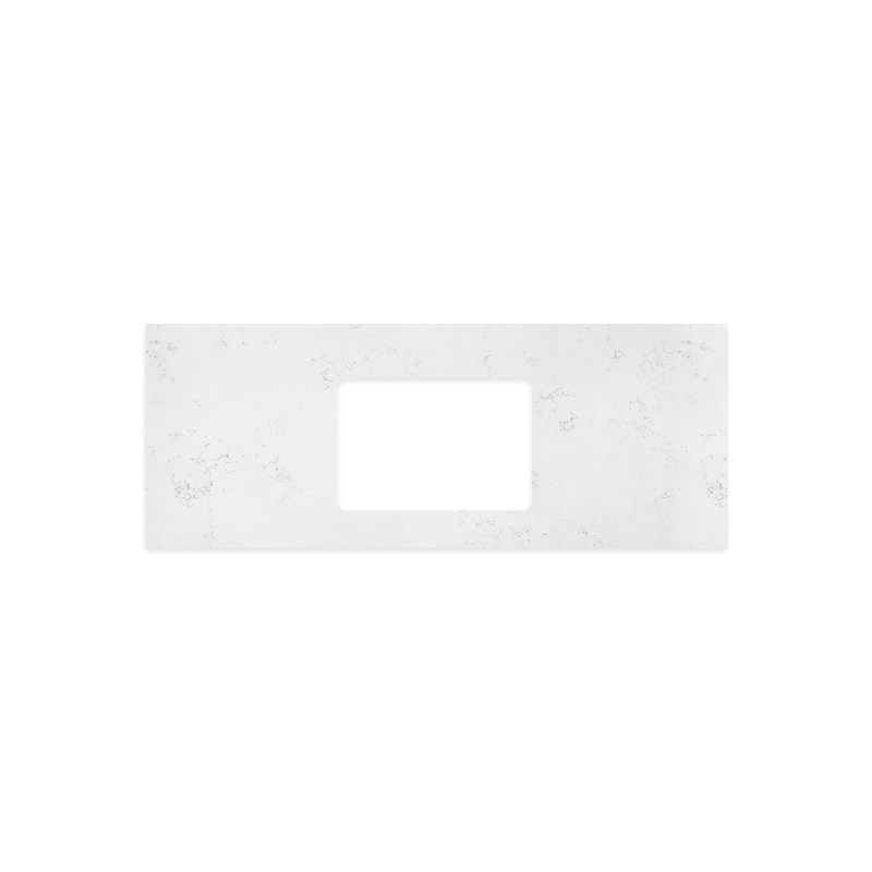Fienza Bianco Marble Rectangular Silica Free Stone Top with Single Undermount Basin Hole