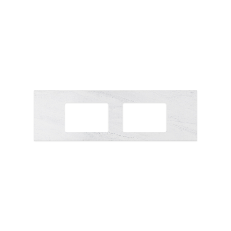 Fienza Cloudburst Rectangular Solid Surface Top with Double Undermount Basin Holes