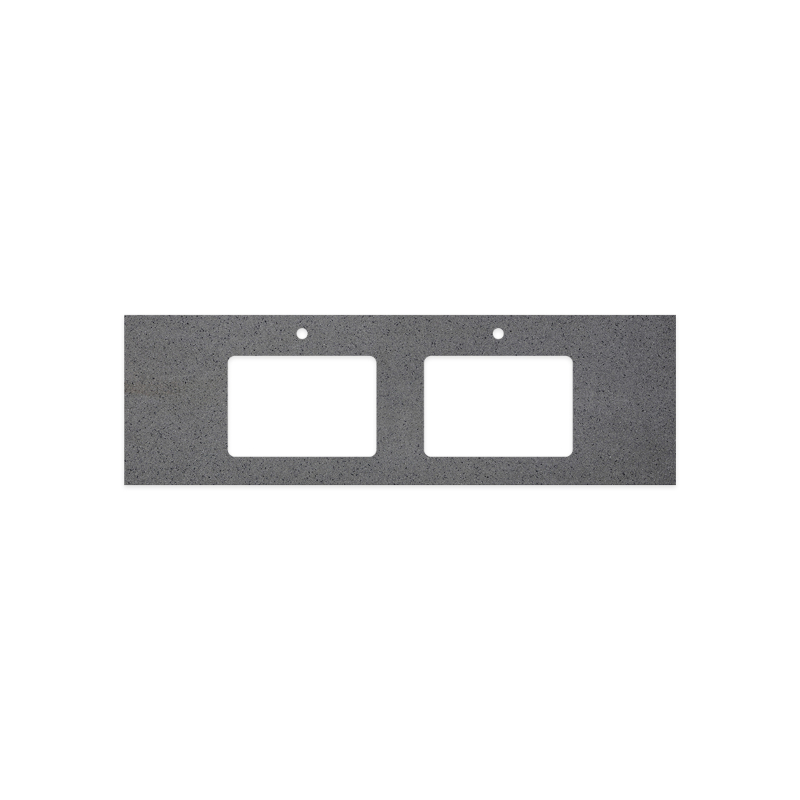 Fienza Moonscape Rectangular Solid Surface Top with Double Undermount Basin Holes