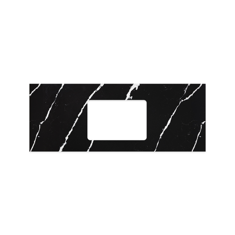 Fienza Nero Vena Rectangular Silica Free Stone Top with Single Undermount Basin Hole