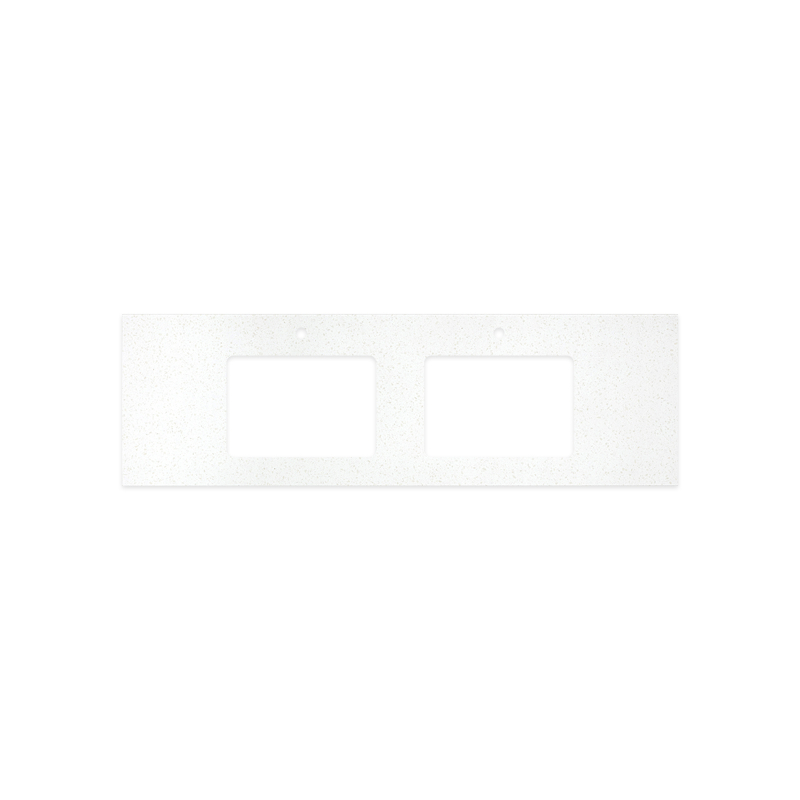 Fienza Snowflake Rectangular Solid Surface Top with Double Undermount Basin Holes
