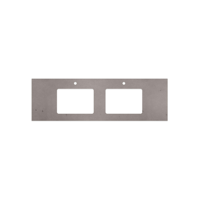 Fienza Urban Crete Rectangular Silica Free Stone Top with Double Undermount Basin Holes