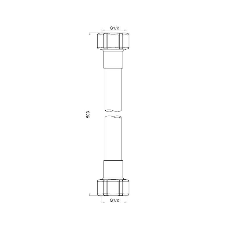 Nero 500mm G1/2 Female Flexible Water Connector Hose specs