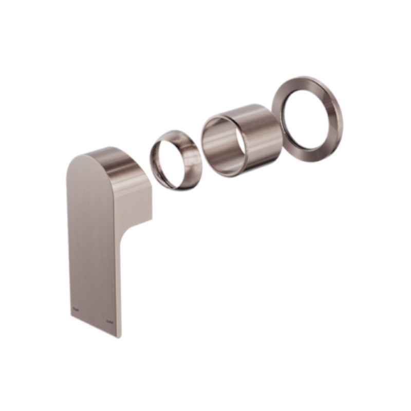 Nero Bianca Shower Mixer with 60mm Plate Trim Kit Only Brushed Bronze