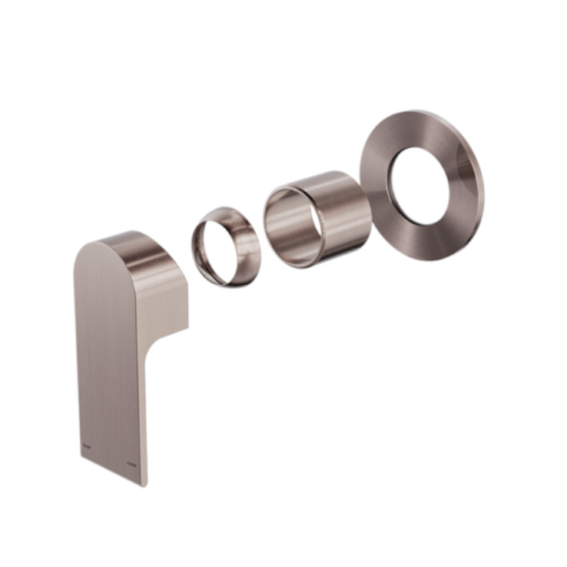 Nero Bianca Shower Mixer with 80mm Plate Trim Kit Only Brushed Bronze