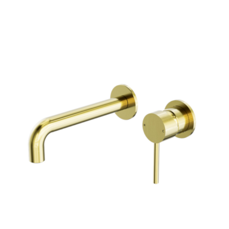 Nero Dolce Wall Basin/Bath Mixer Separate Back Plate Brushed Gold