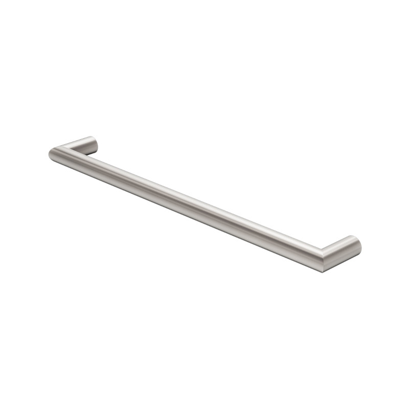 Nero Mecca 240V Single Heated Towel Rail Brushed Nickel
