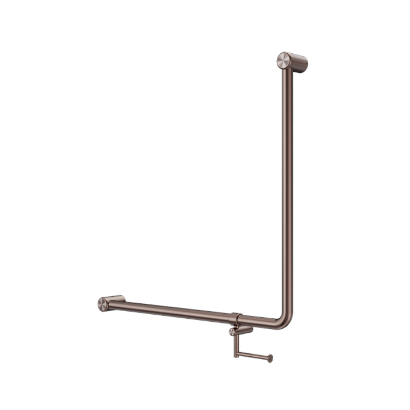 Nero Mecca Care 32mm 90° Bent Grab Rail with Toilet Roll Holder BZ