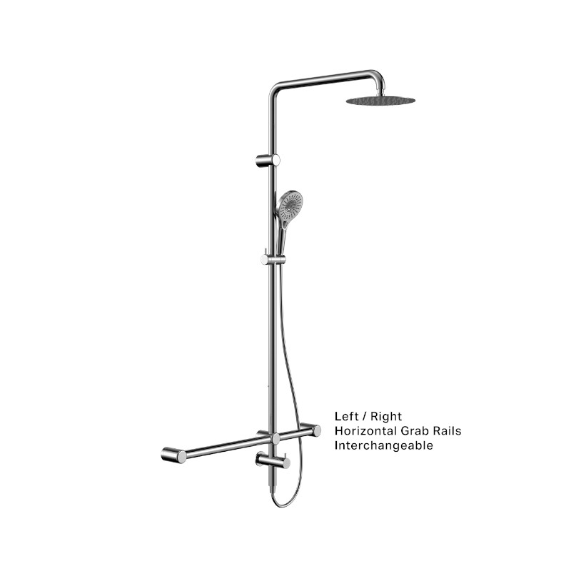 Nero Mecca Care 32mm T Bar Grab Rail Twin Shower Set CH