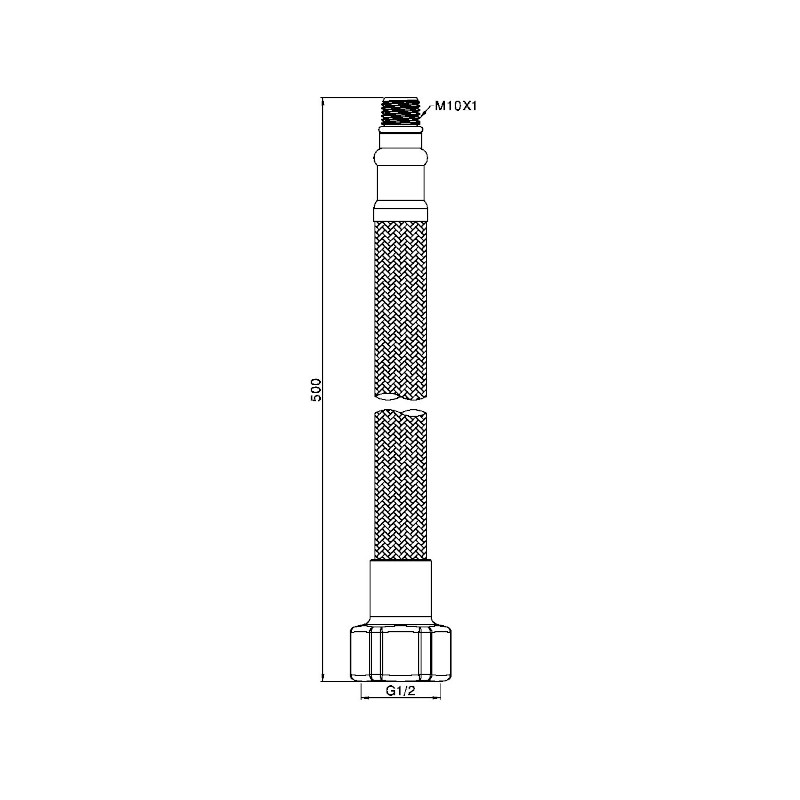 Nero Premium Flexible Mixer Tap Hose Pair Specs