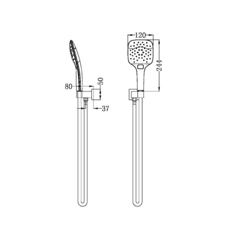 Nero Rain Square 3-Function Shower Rail specs