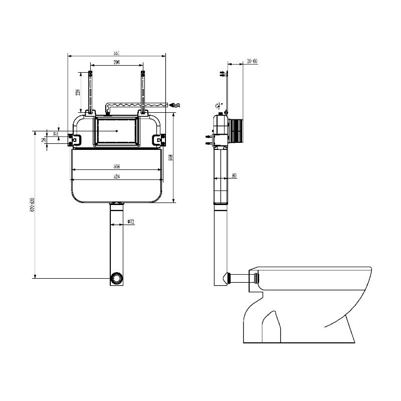 Nero R&T In-Wall Cistern specs
