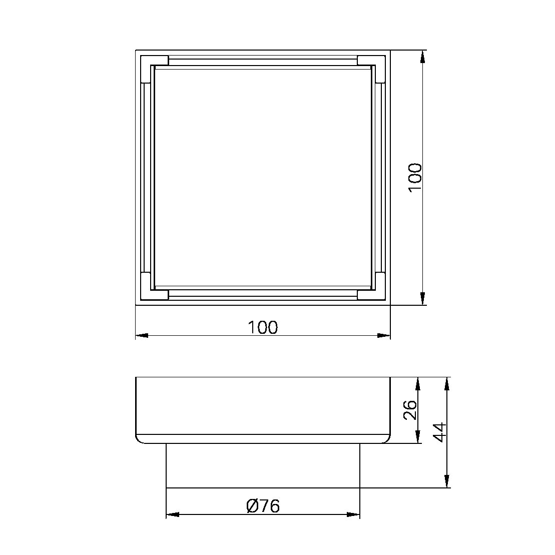 Nero Tile Insert Floor Waste 80mm Outlet 1