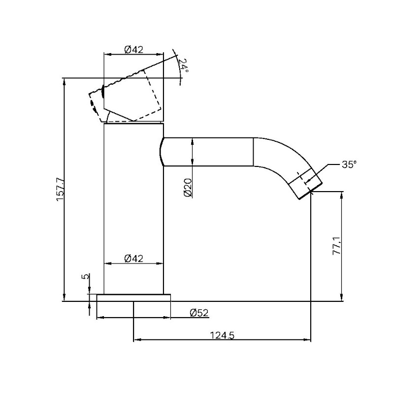Nero Zen SS316L Basin Mixer Handless specs