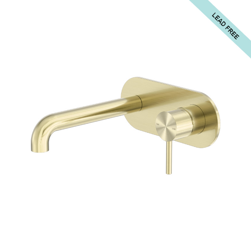 Nero Zen SS316L Wall Basin Mixer 185mm Spout BG