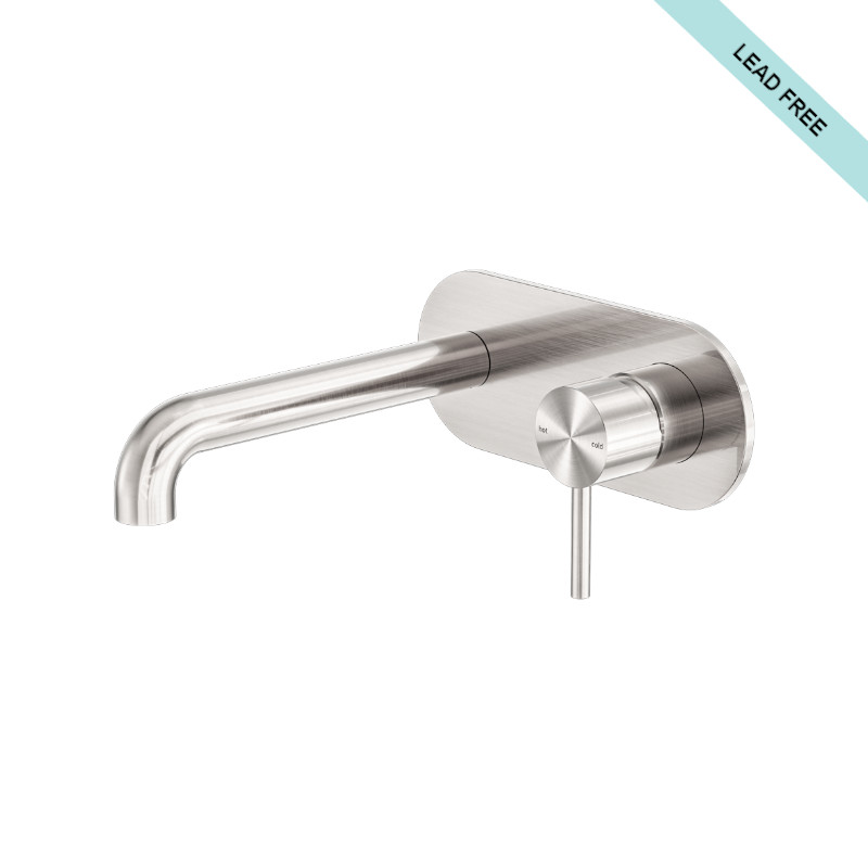 Nero Zen SS316L Wall Basin Mixer 185mm Spout BN